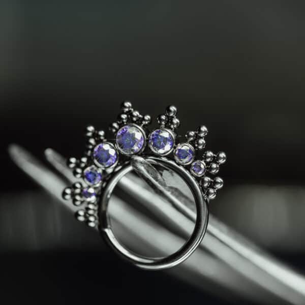 septum piercing diamonds blue